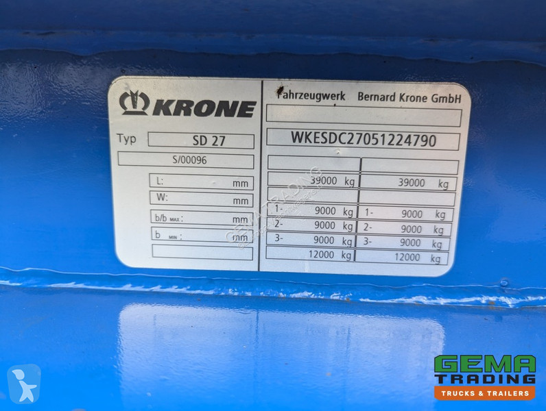 Semitrailer Krone 27 3-Assen BPW Drumbrakes -...