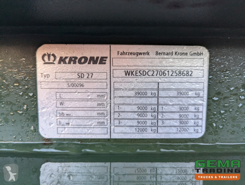 Semiremorca Krone 27 3-Assen BPW Backslider -...