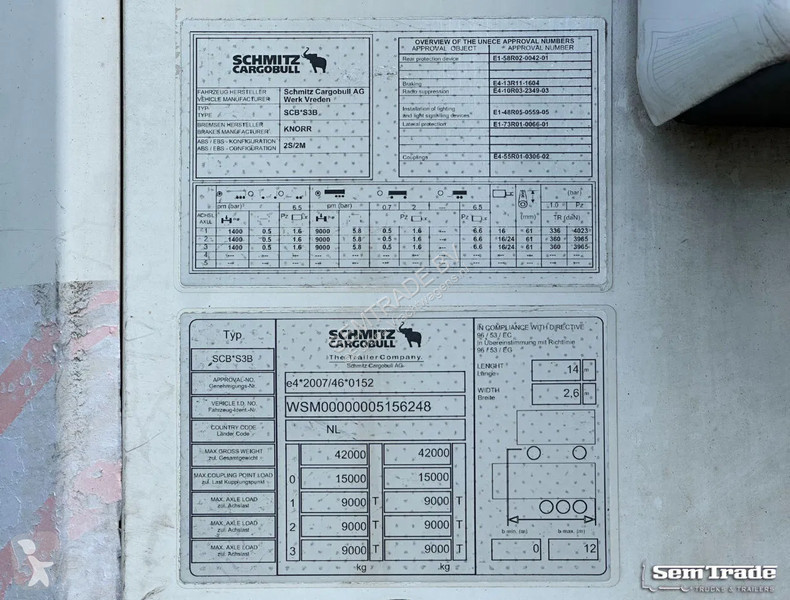 Oplegger Schmitz Cargobull SCB*S3B THERMO KING...