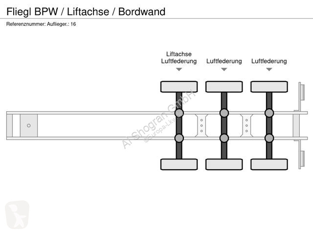 Semitrailer Fliegl BPW / Liftachse / Bordwand