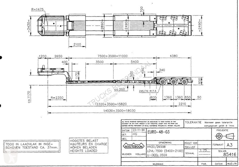 نصف مقطورة Nooteboom EURO 4803 + 3x SAF AXLE