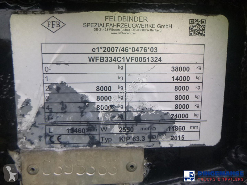 Félpótkocsi Feldbinder Powder tank alu 63 m3...