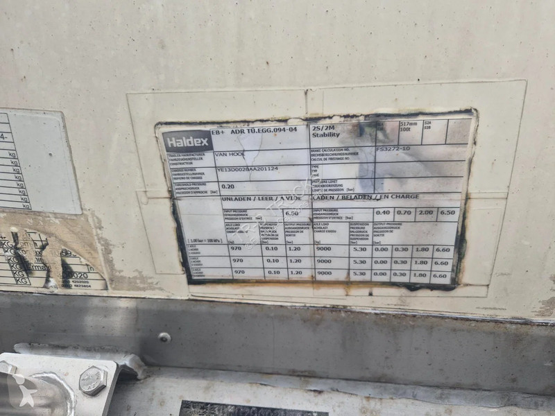 نصف مقطورة Van Hool 26500L INSULATED INOX TANK...