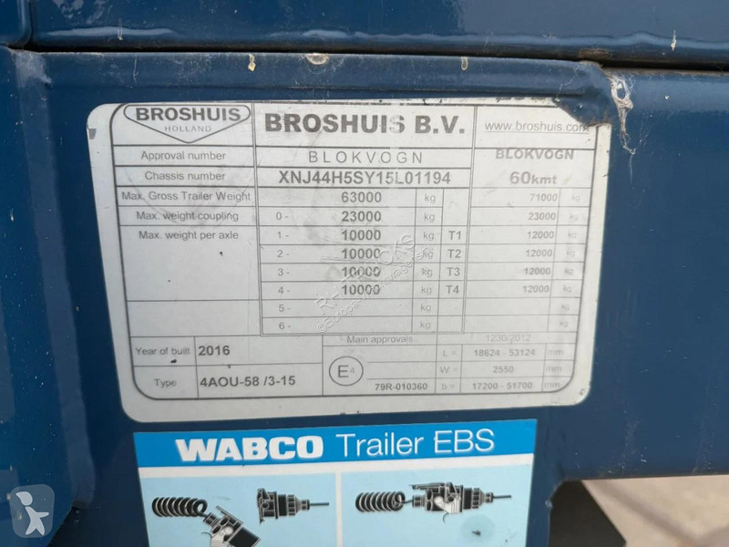 نصف مقطورة Broshuis 3 X 4AOU-58 3-15, 2014,...