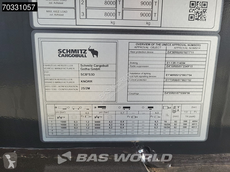 نصف مقطورة Schmitz Cargobull SCB*S3D Lift Axle...