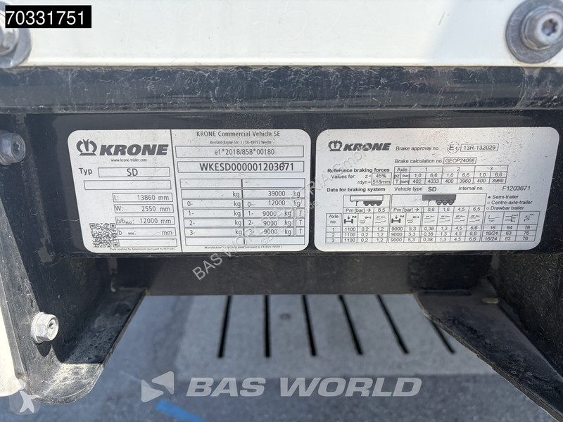 Semitrailer Krone 3 axles 2xLift Axle Sliding...