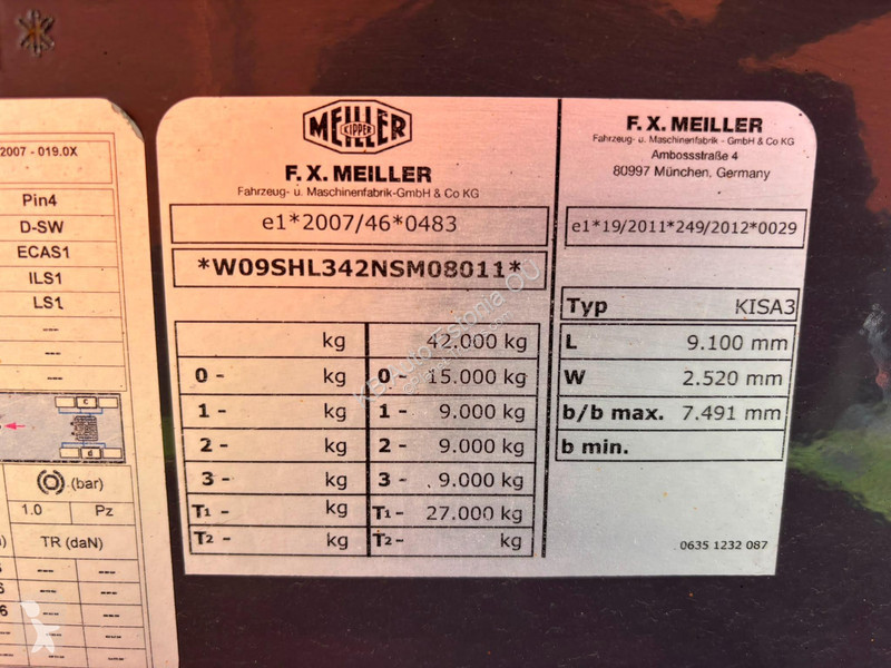 Oplegger Meiller Kipper MHPS15/27 BOX L=7569 mm