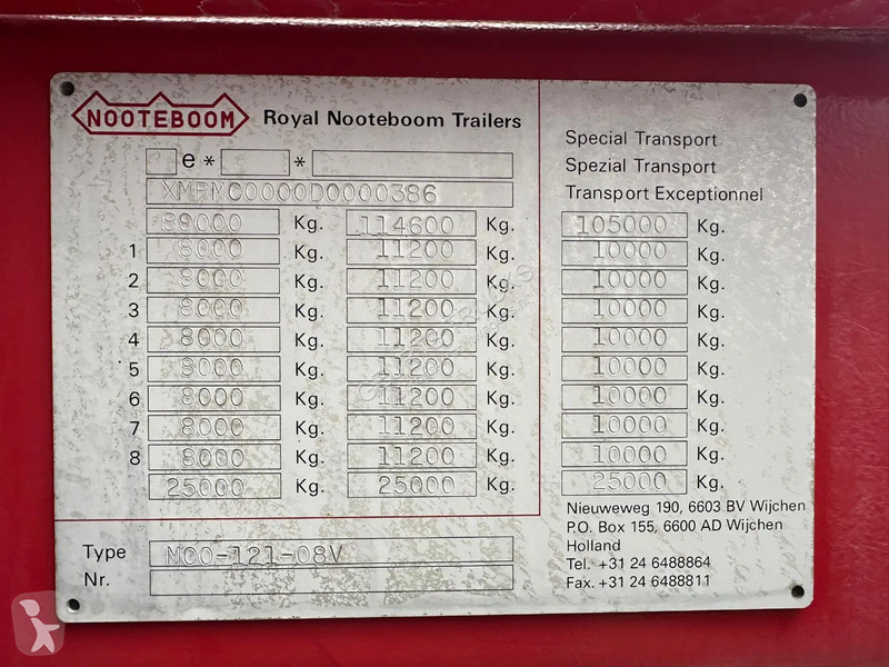 Semitrailer Nooteboom -121-08V 8 AXEL SEMIE...