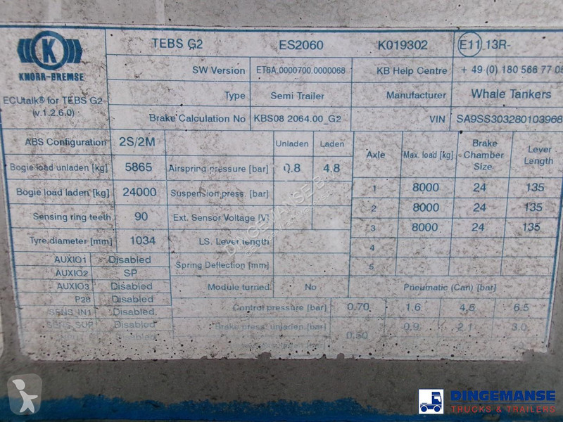 Félpótkocsi  Vacuum tank inox 30 m3 / 1 comp +...