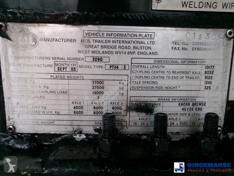 Semi reboque  Heavy oil tank alu 34.3 m3 / 1...