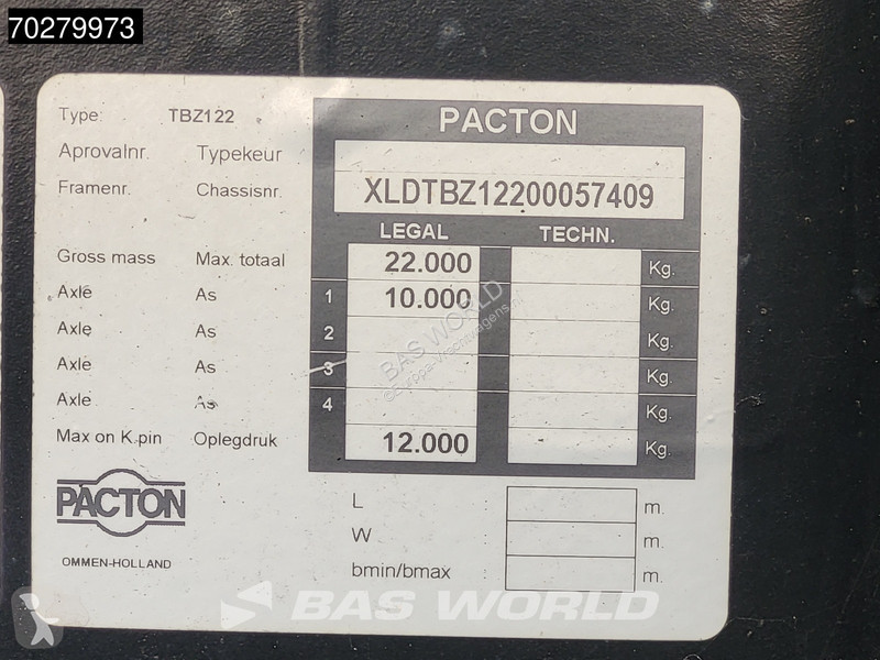 Semitrailer Pacton Carrier Vector 1850Mt...