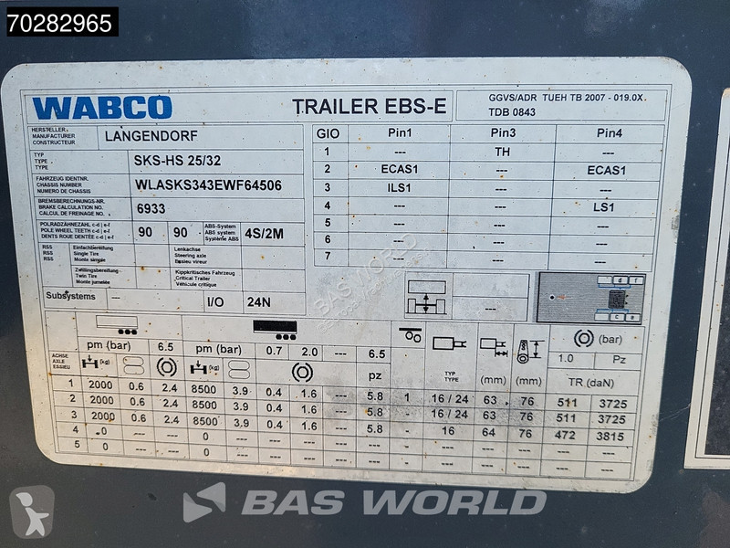Semiremorca Langendorf SKS-HS Hydraulic valve...