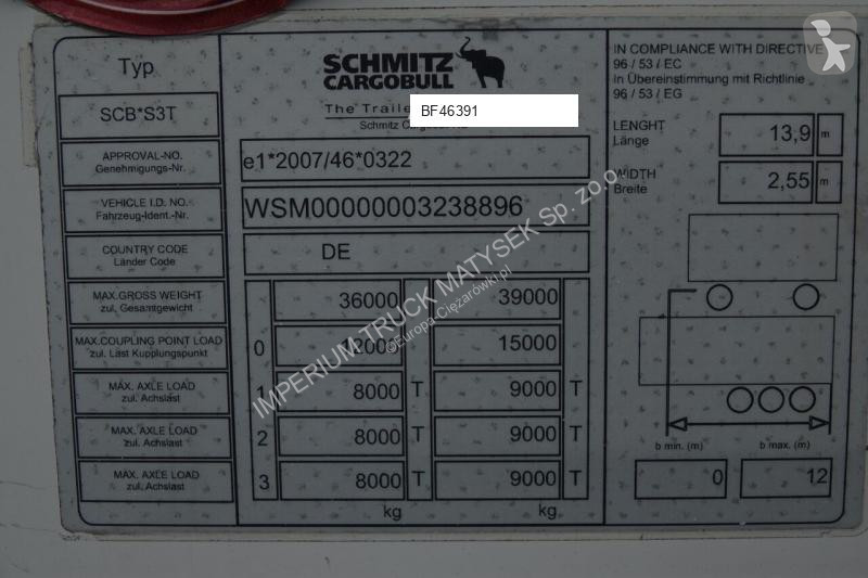 Oplegger Schmitz Cargobull FIRANKA / STANDARD /...