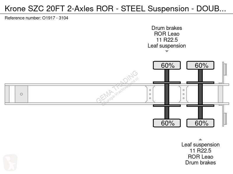 Semiremorca Krone SZC 20FT 2-Axles ROR - STEEL...
