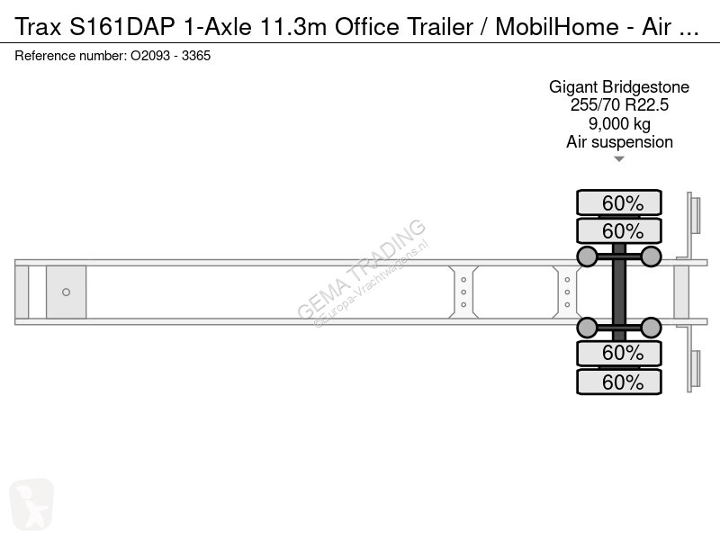 Oplegger Trax S161DAP 1-Axle 11.3m  Office...