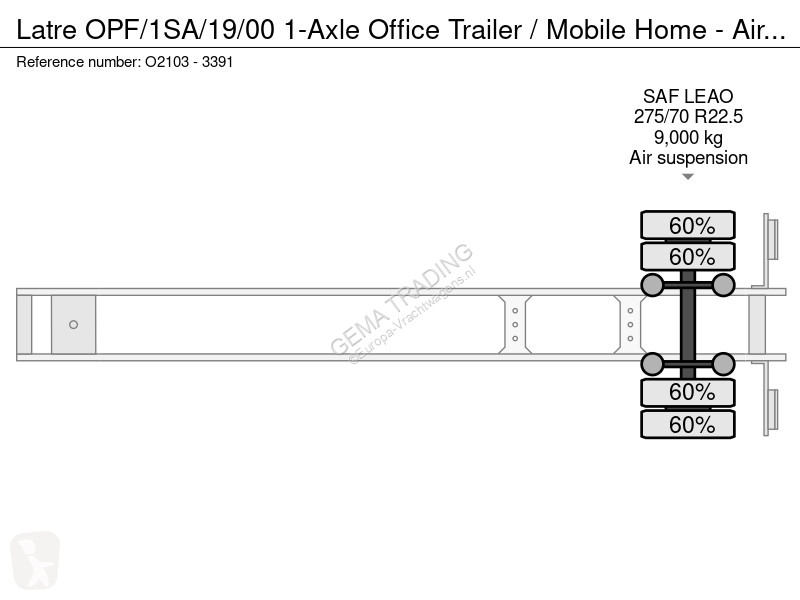 Oplegger Latre OPF/1SA/19/00 1-Axle Office...