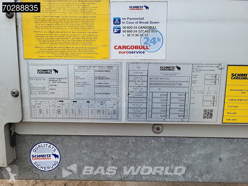 Semitrailer Schmitz Cargobull SCB*S3B Liftachse...