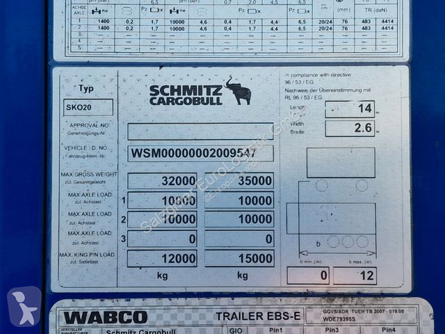 Semitrailer Schmitz Cargobull 20/LZG - 13.45...