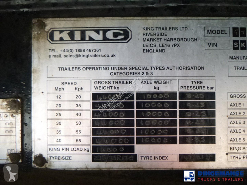 نصف مقطورة King 3-axle lowbed trailer GTS44