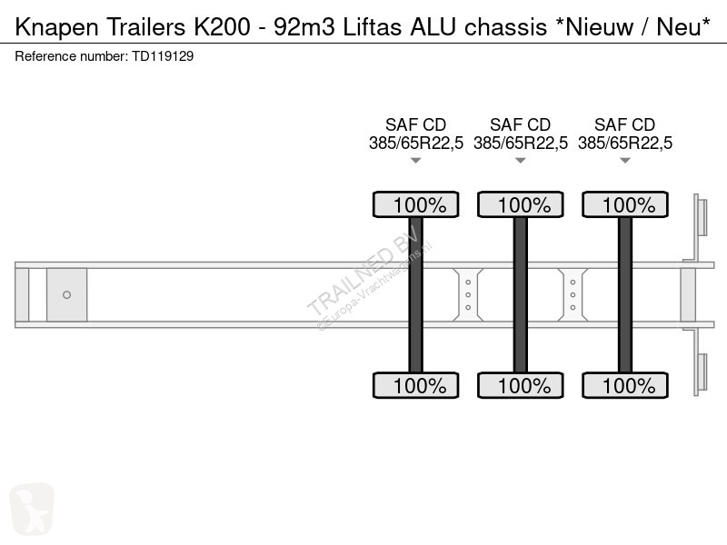نصف مقطورة  K200 - 92m3 Liftas ALU chassis...