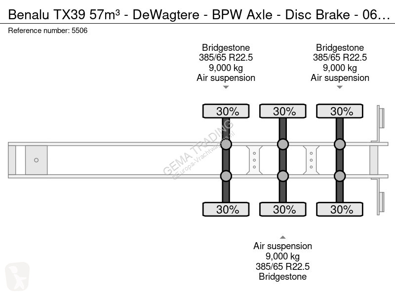 Полуприцеп Benalu TX39 57m³ - DeWagtere - BPW...