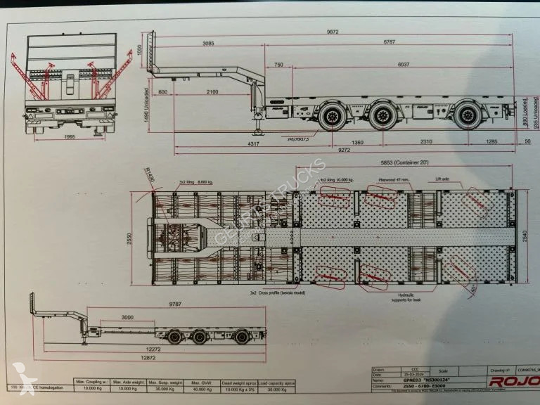 Semiremorca Rojo Trailer KT3 ST EXTENDABLE SEMI...