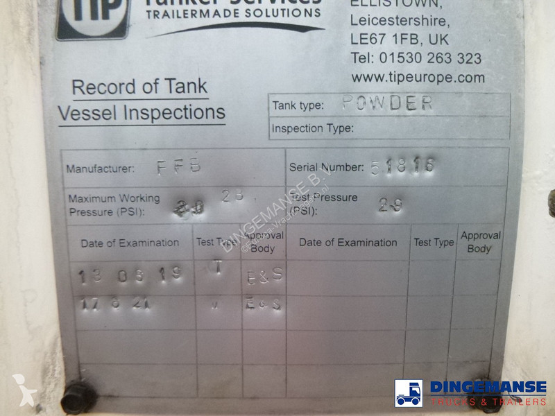 Semi reboque Feldbinder Powder tank alu 36 m3 /...