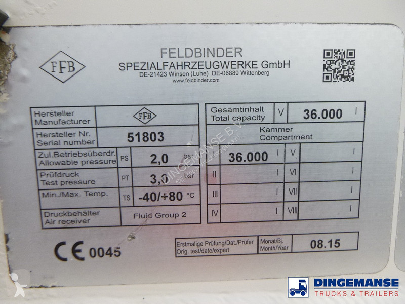 Semiremorca Feldbinder Powder tank alu 36 m3 /...