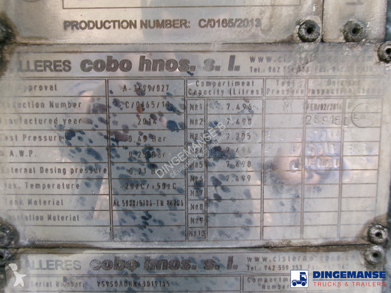 Semiremorca Cobo Fuel tank alu 44.7 m3 / 6 comp