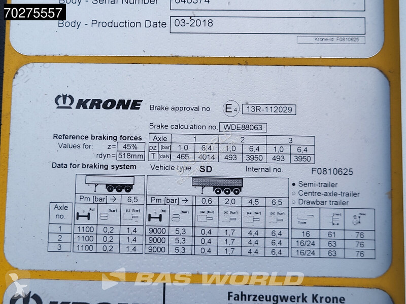 Semirimorchio Krone Thermo King SLXi 300...