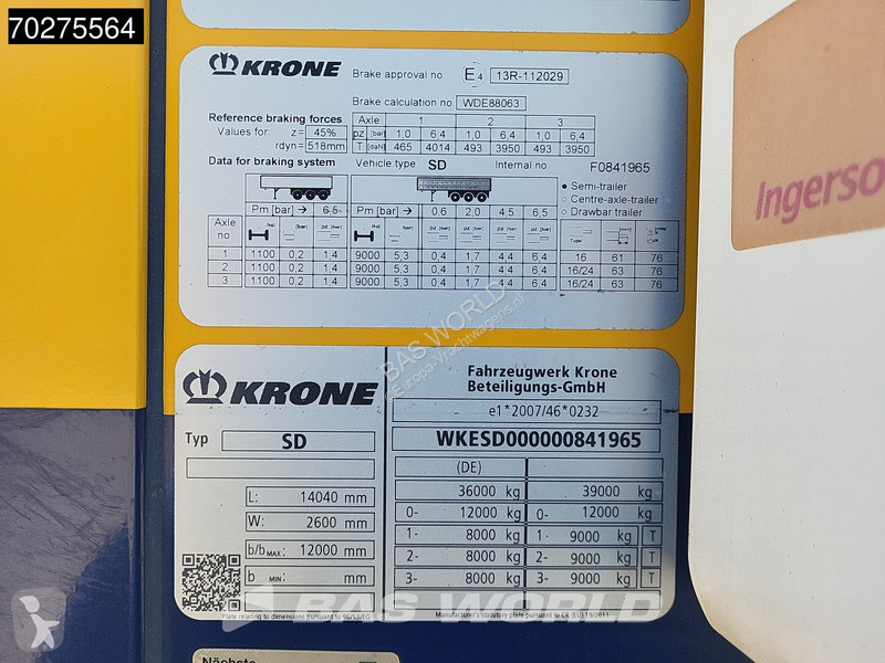 Sættevogn Krone Thermo King SLXi 300...
