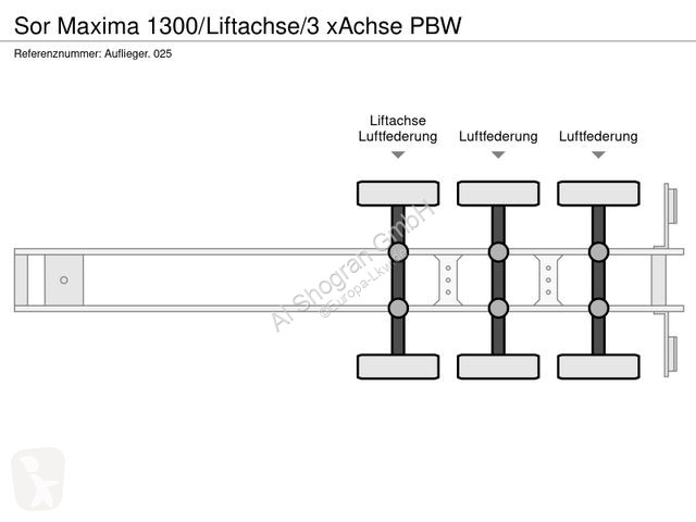 Semitrailer SOR Sor Maxima 1300/Liftachse/3...