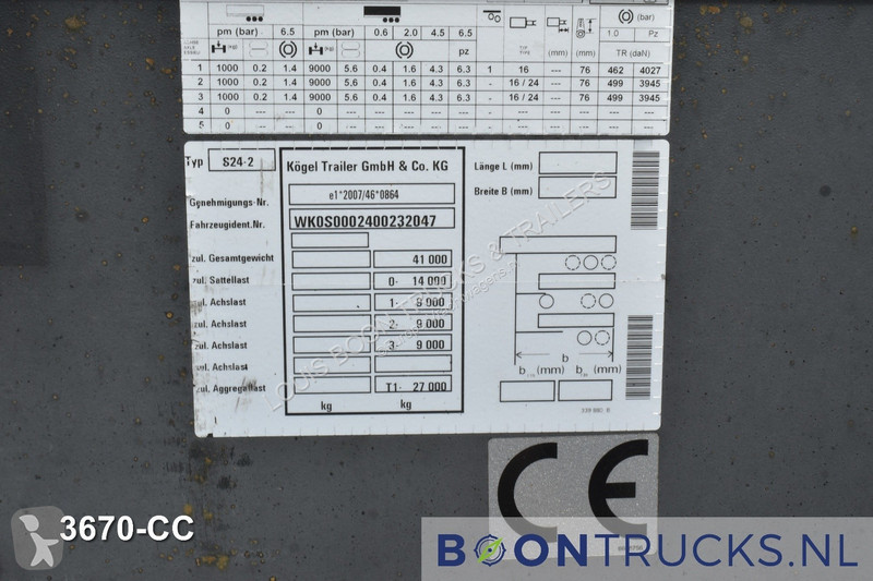 Semi remorque Kögel PORT 40 SIMPLEX 20 |...