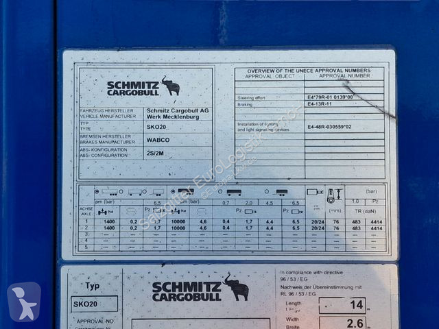 Semitrailer Schmitz Cargobull 20/LZG - 13.45...
