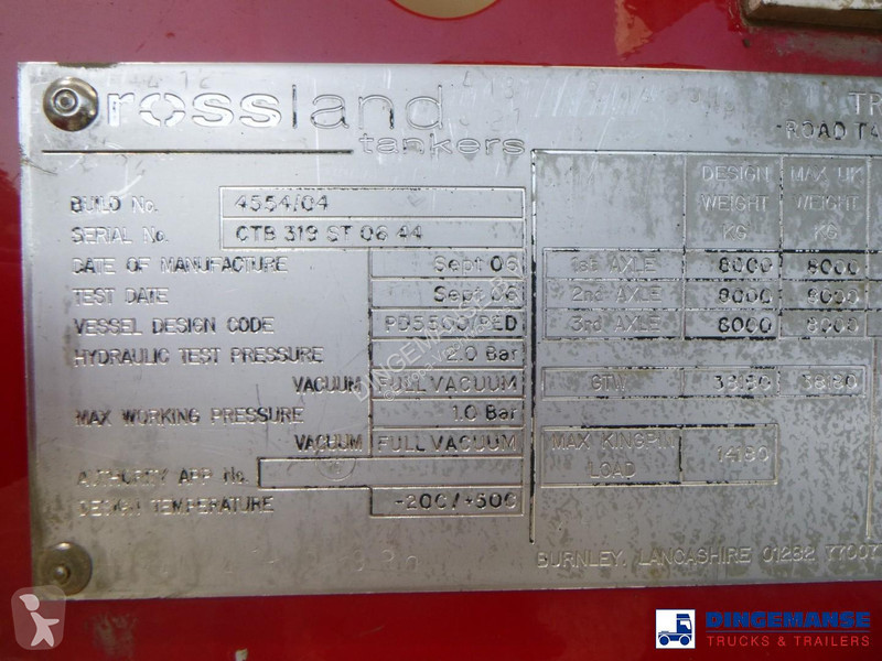نصف مقطورة Crossland Vacuum tank alu 33 m3 / 1...