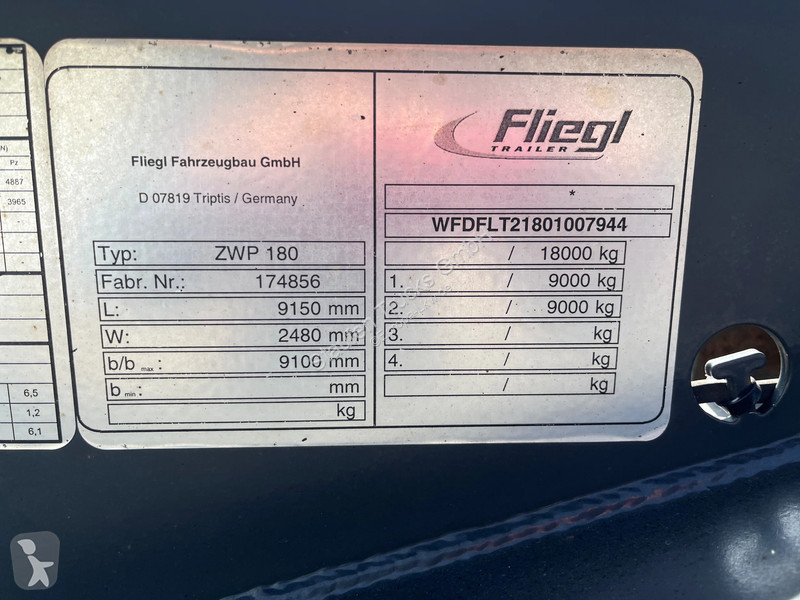 نصف مقطورة Fliegl 4 x ZWP 180 2-Achs Lafette...