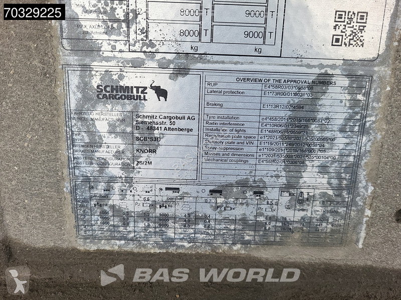 نصف مقطورة Schmitz Cargobull SCB*S3D Lift Axle...