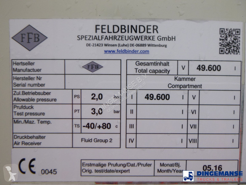 Semiremorca Feldbinder Powder tank alu 50 m3 /...