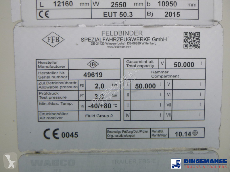 Semiremorca Feldbinder Powder tank alu 50 m3 /...