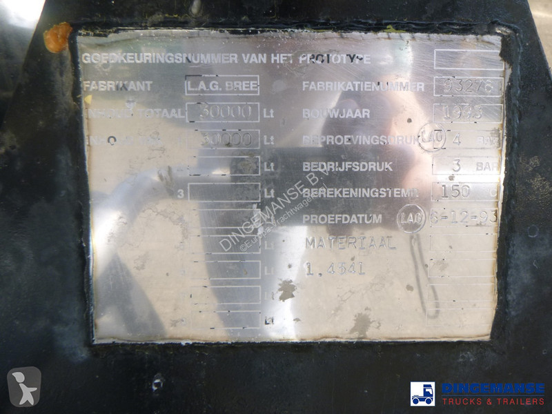 Semiremorca LAG Chemical tank inox 30 m3 / 1 comp