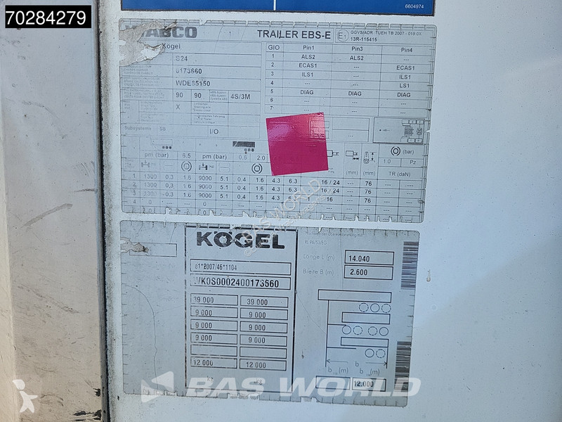Semiremorca Kögel S24-4 3 axles Blumenbreit...