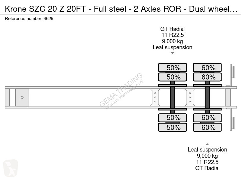 Sættevogn Krone SZC 20 Z 20FT - Full steel - 2...