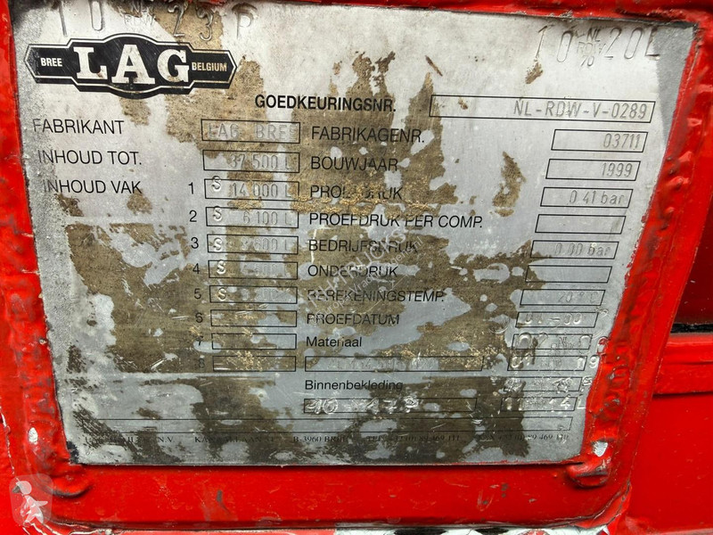 نصف مقطورة LAG L022 2 AS TANK MET SCHADE -...