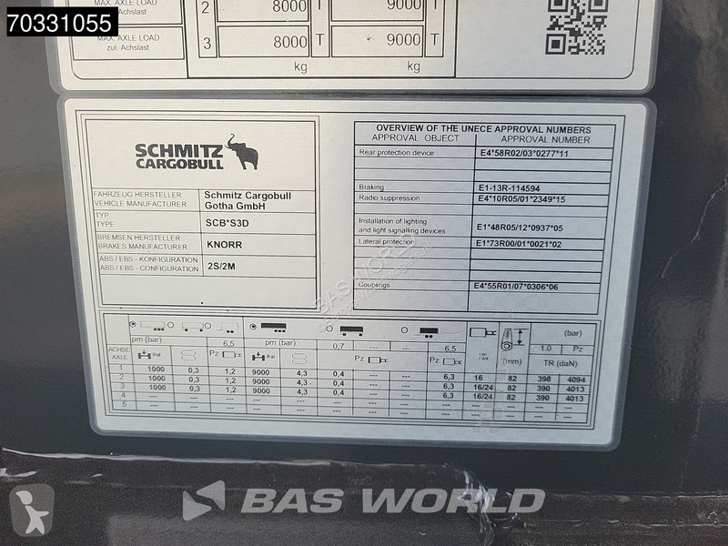نصف مقطورة Schmitz Cargobull SCB*S3D Lift Axle...