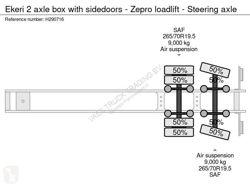 Полуприцеп Ekeri 2 axle box with sidedoors -...