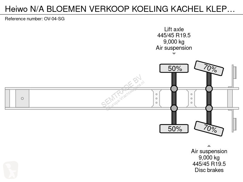Semitrailer Heiwo N/A BLOEMEN VERKOOP KOELING...