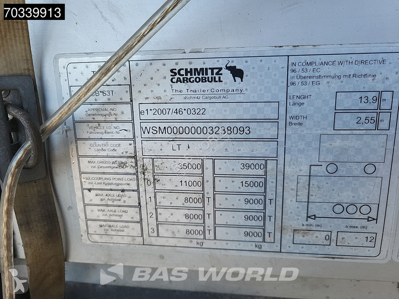 Schmitz Cargobull SCB*S3T 3 axles Sliding Roof...