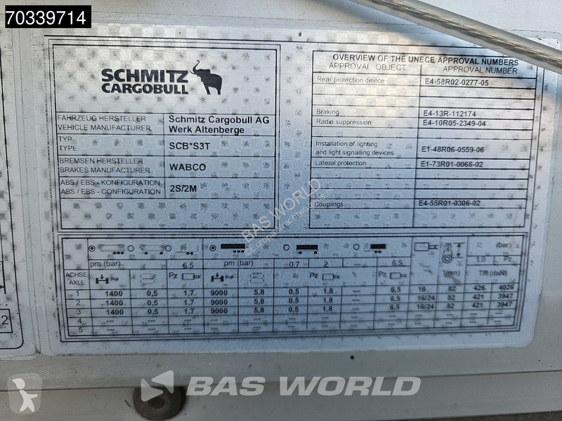 Schmitz Cargobull SCB*S3T 3 axles Sliding Roof...