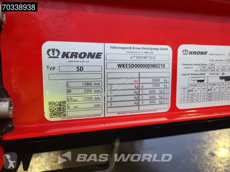 Krone Lift Axle MOT 08/27 semi-trailer