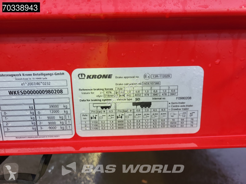 Krone Lift Axle MOT 08/27 semi-trailer